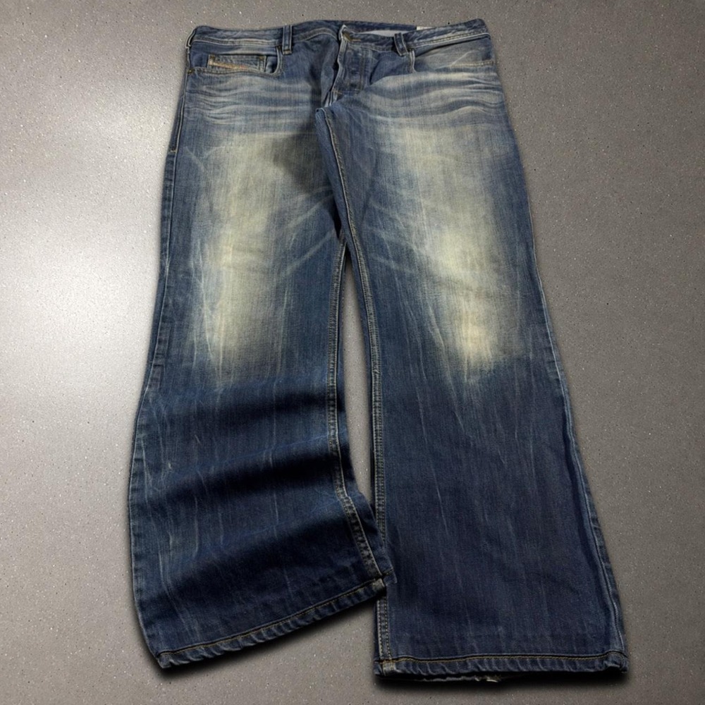 Diesel Zatiny Bootcut Jeans Mens 37x29 Blue Y2K Grunge Streetwear